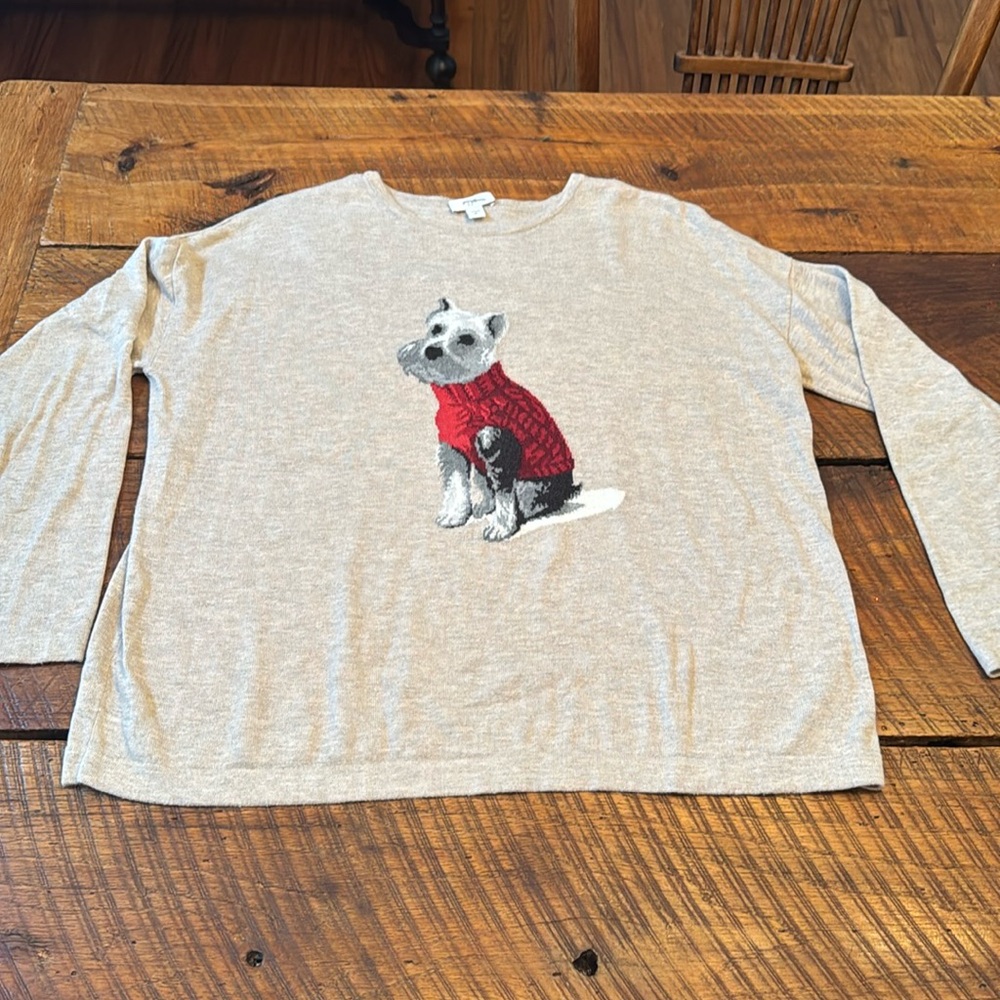 Cute j. Jill dog schnauzer sweater. Medium petite
